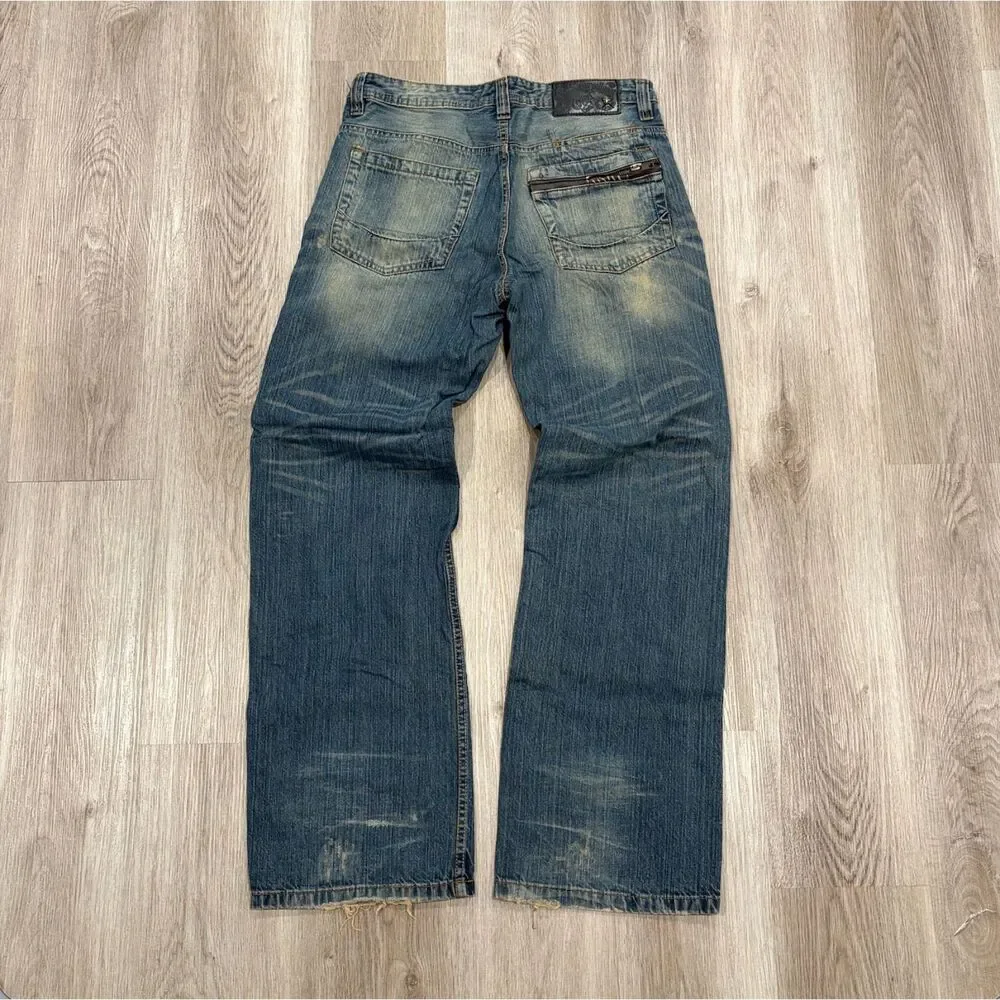 RARE Vintage 90s 00s Y2K Surplus Surf Wide Leg Jeans Men's Size 32x33 Wash Fade